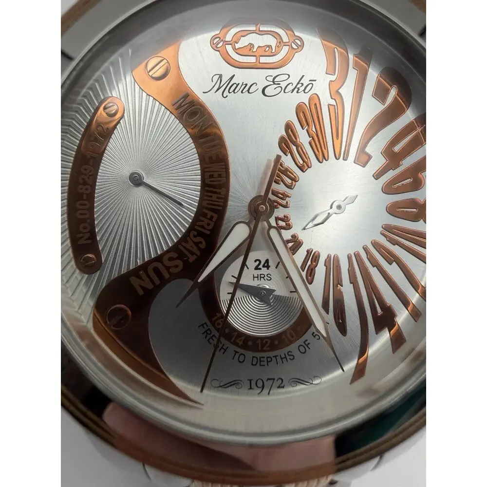 Marc Ecko Mens Watch Two-Tone Rose Gold Working
